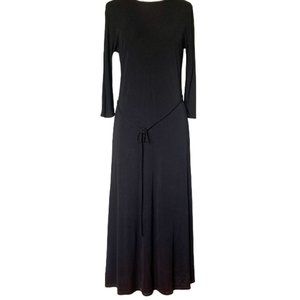 BABATON Aritzia Black Midi Dress with Tie